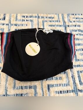 Wild Honey Black Strapless Tube Top with Subtle Zipper Accent